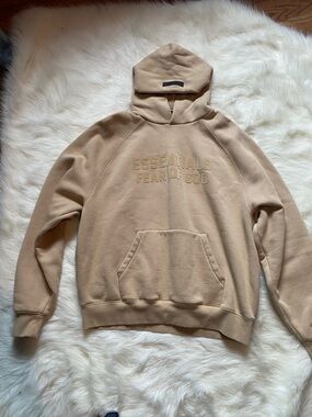 Essentials Fear of God Crewneck Hoodie in Beige